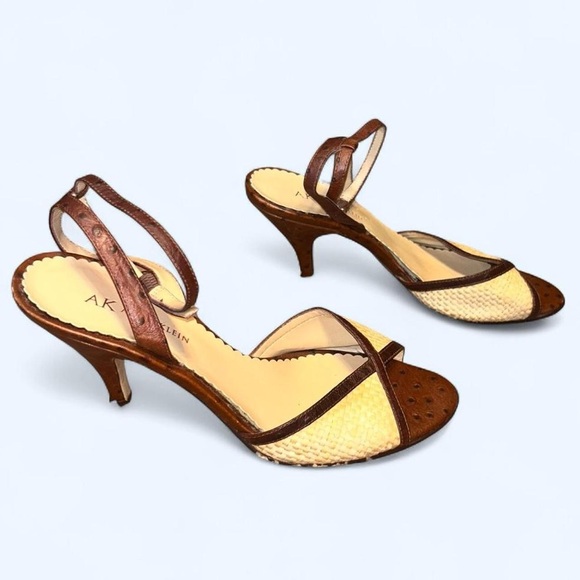 Y2K Brown Leather Kitten Heels by Anne Klein! - Picture 1 of 7
